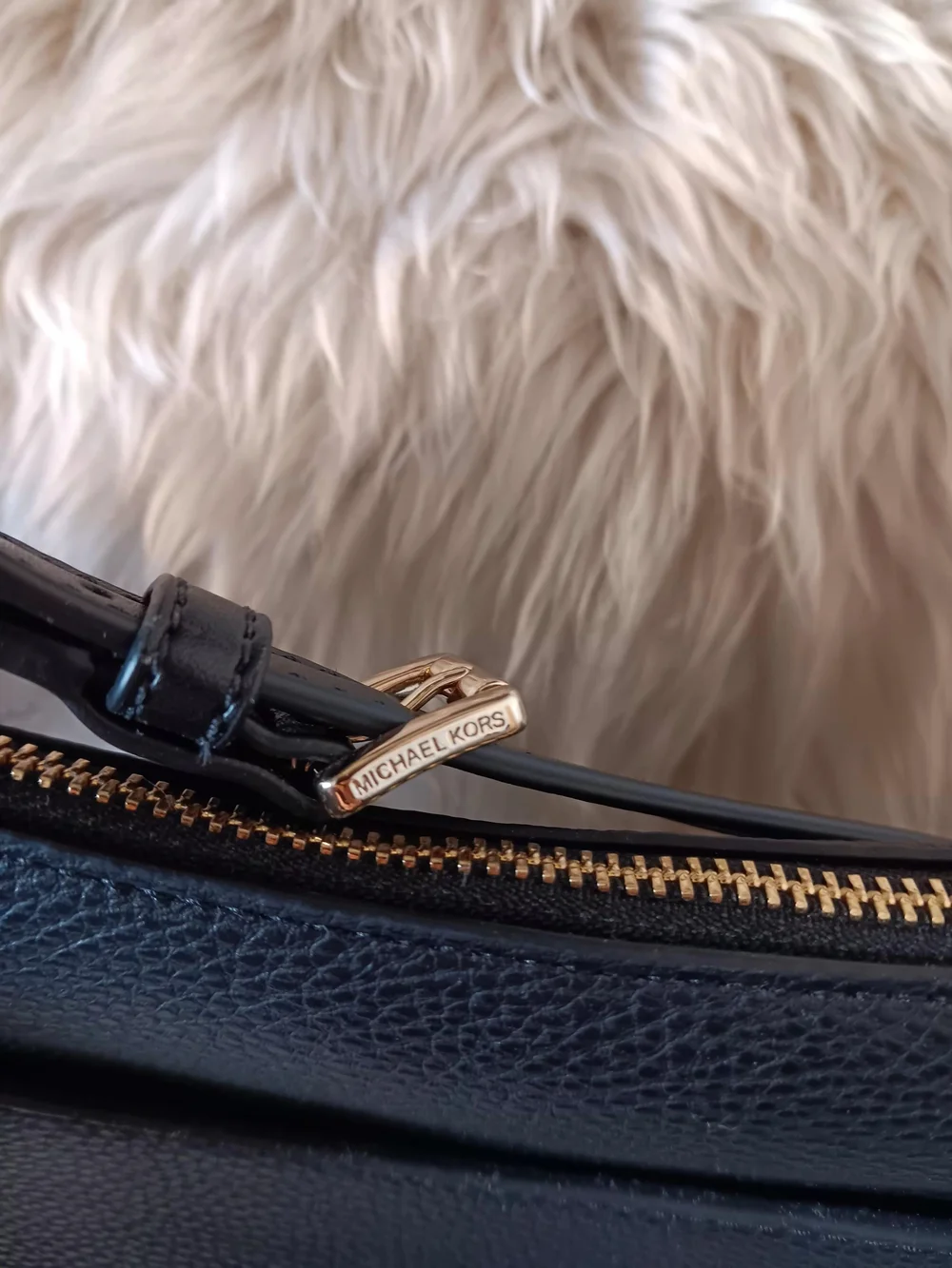 Michael Kors Black Leather Crescent Crossbody Bag